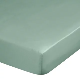 Prześcieradło gładkie z gumką 220x200 cm z satyny bawełnianej kolor miętowy 125 g/m2 NOVA 3