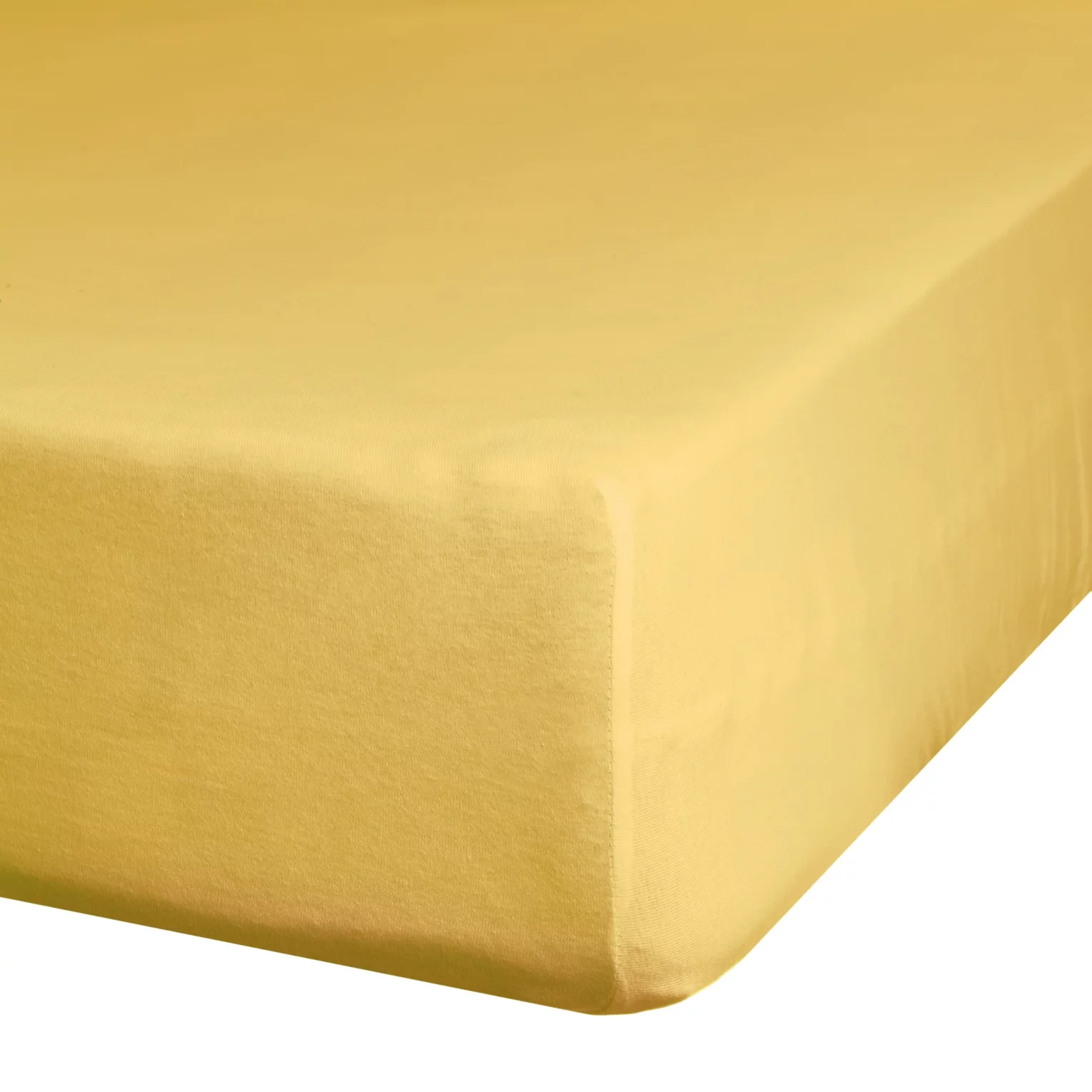 Prześcieradło gładkie z gumką 220x200 cm z satyny bawełnianej kolor musztardowy 125 g/m2 NOVA 3