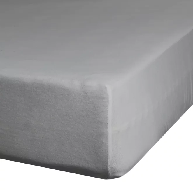 Prześcieradło gładkie z gumką 180x200 cm z satyny bawełnianej kolor stalowy 125 g/m2 NOVA 3
