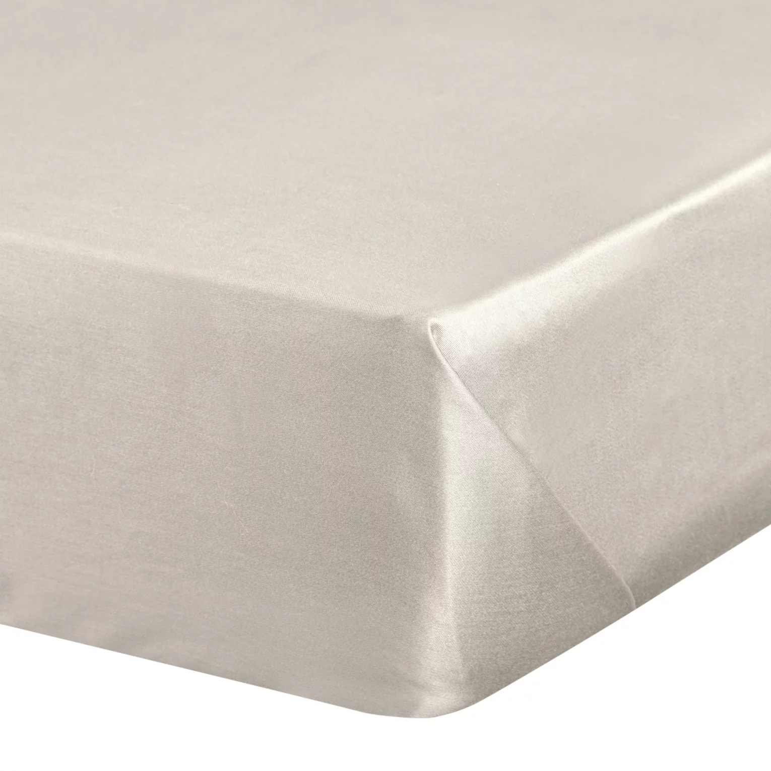 Prześcieradło gładkie bez gumki 180x210 cm z satyny bawełnianej kolor beżowy 125 g/m2 NOVA