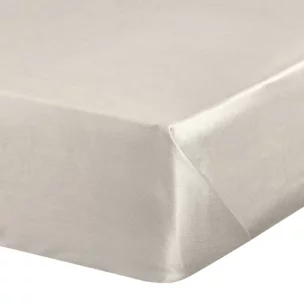 Prześcieradło gładkie bez gumki 180x210 cm z satyny bawełnianej kolor beżowy 125 g/m2 NOVA