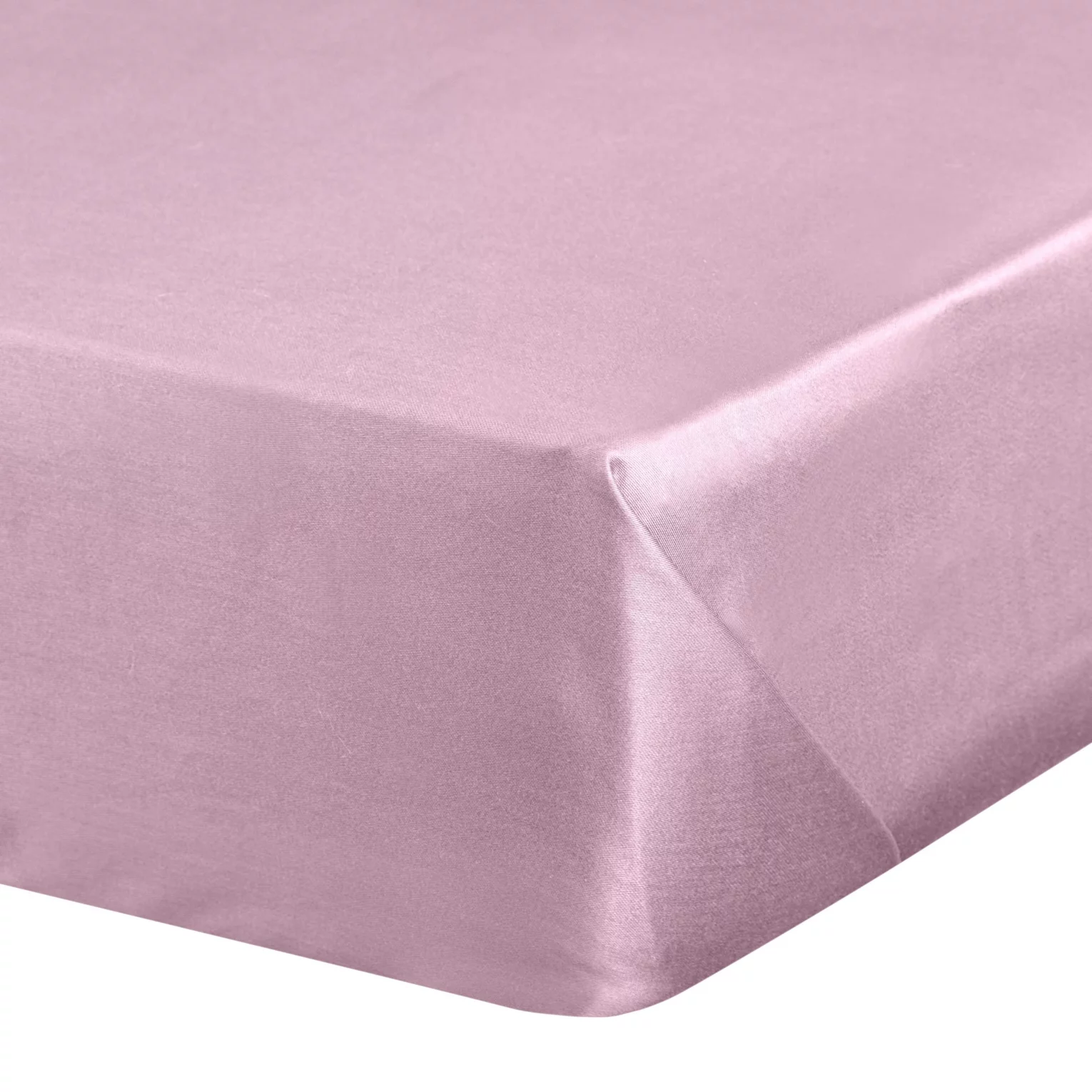 Prześcieradło gładkie bez gumki 180x210 cm z satyny bawełnianej kolor różowy 125 g/m2 NOVA
