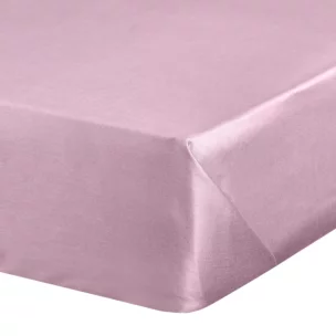 Prześcieradło gładkie bez gumki 180x210 cm z satyny bawełnianej kolor różowy 125 g/m2 NOVA