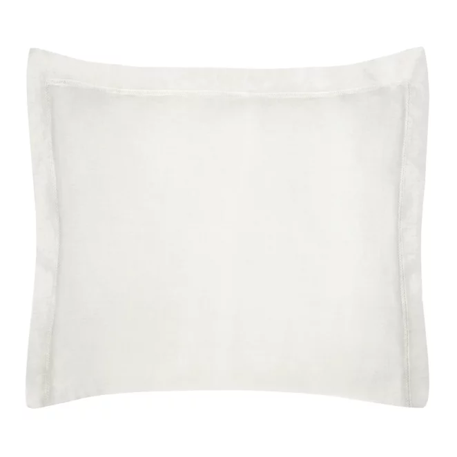 Poszewka na poduszkę 70x80 cm bawełniana kremowa z satynowym połyskiem i ozdobną kantą NOVA COLOUR