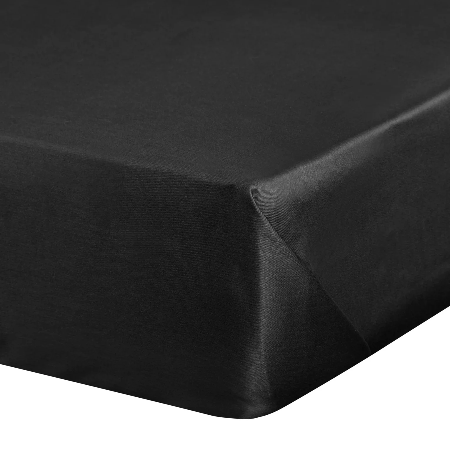 Prześcieradło gładkie bez gumki 160x210 cm z satyny bawełnianej kolor czarny 125 g/m2 NOVA