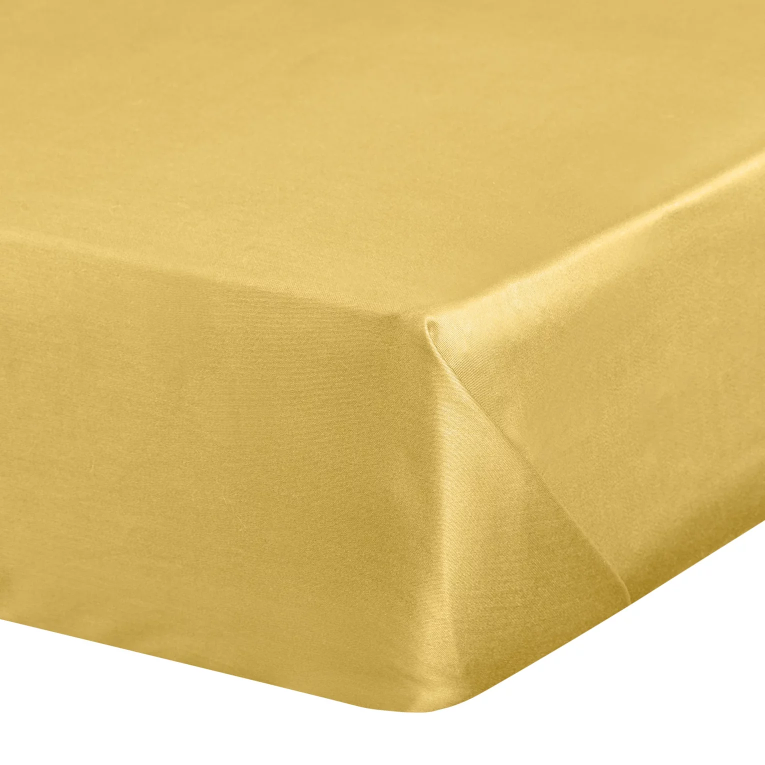 Prześcieradło gładkie bez gumki 180x210 cm z satyny bawełnianej kolor musztardowy 125 g/m2 NOVA