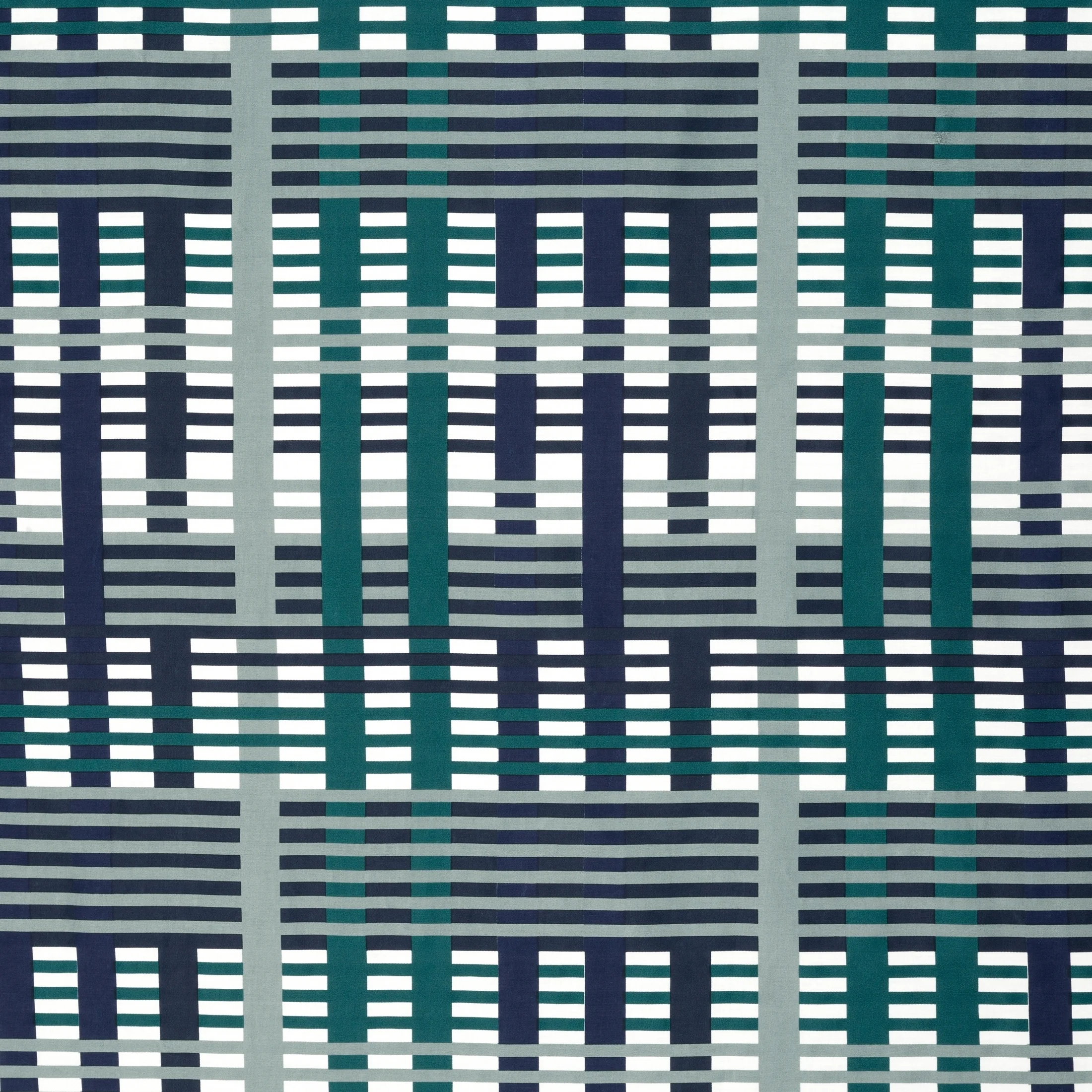 Pościel bawełniana 220x200 cm komplet 3 częściowy kolor ciemnoturkusowy, stalowy z wzorem geometrycznym NIKA 47