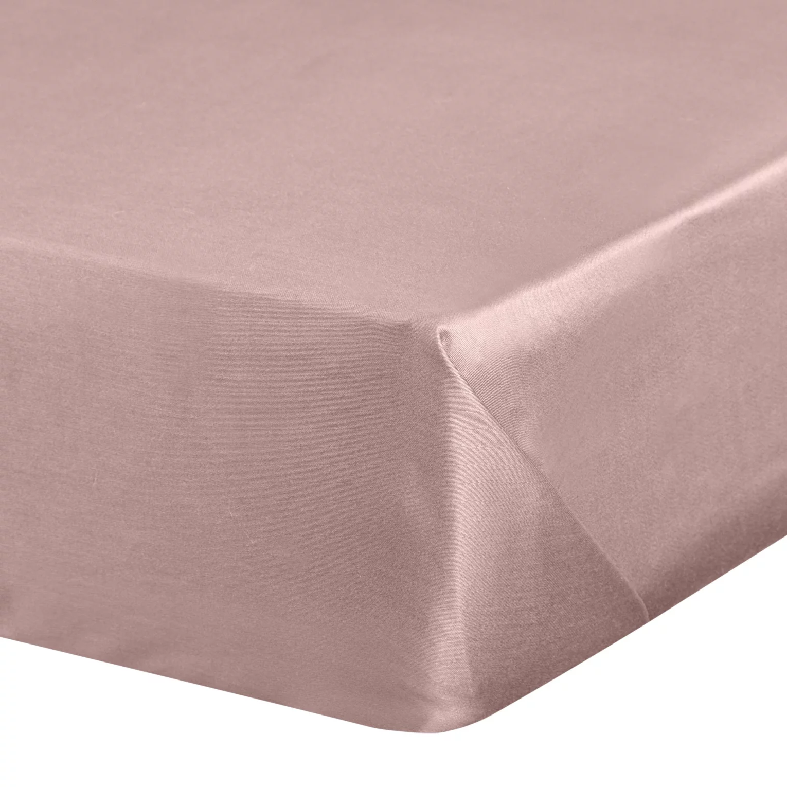 Prześcieradło gładkie bez gumki 220x210 cm z satyny bawełnianej kolor pudrowy róż 125 g/m2 NOVA