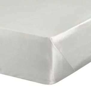 Prześcieradło gładkie bez gumki 160x210 cm z satyny bawełnianej kolor jasnoszary 125 g/m2 NOVA