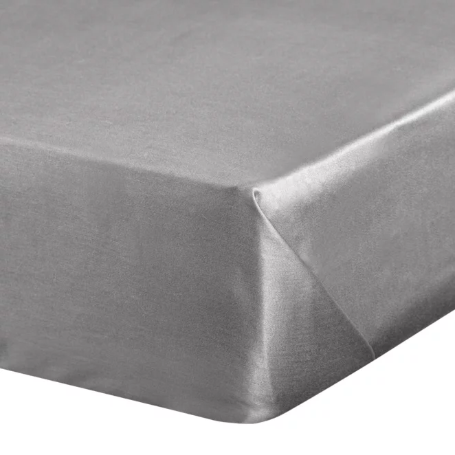 Prześcieradło gładkie bez gumki 160x210 cm z satyny bawełnianej kolor stalowy 125 g/m2 NOVA