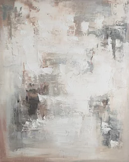Obraz abstrakcja beżowo, brązowy ręcznie malowany na płótnie 80x100 cm