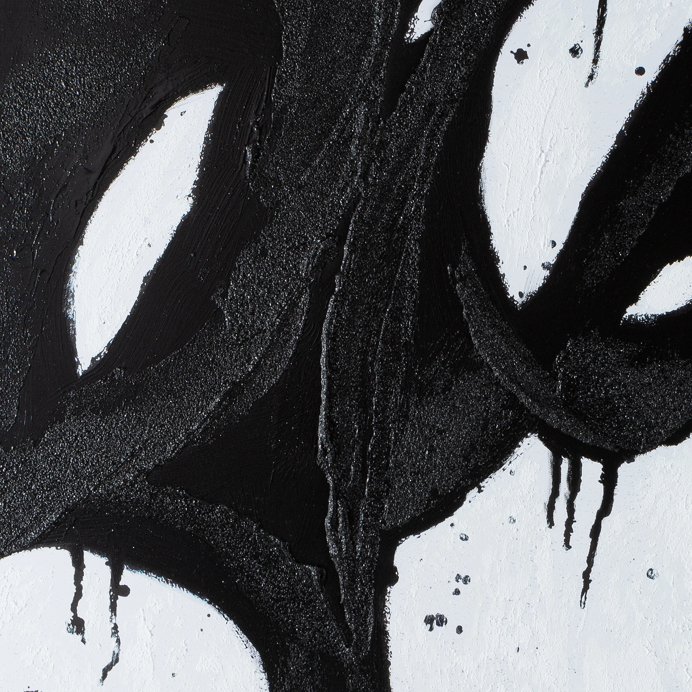 Obraz abstrakcja czarno, biały ręcznie malowany na płótnie 80x120 cm