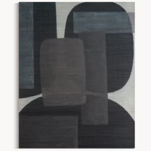 Obraz abstrakcja czarno, brązowy ręcznie malowany na płótnie 80x100 cm