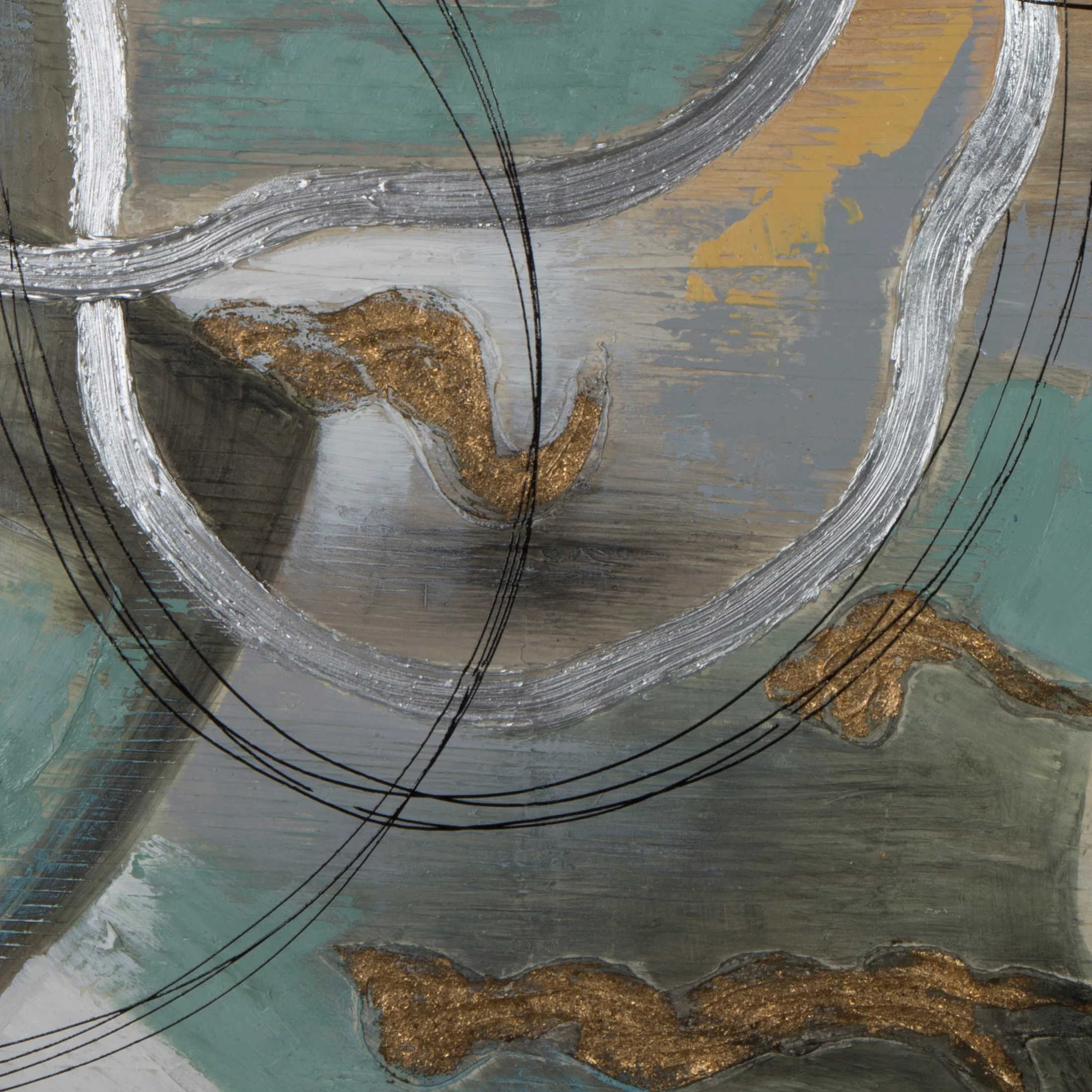 Obraz abstrakcja szaro, beżowy ręcznie malowany na płótnie 80x120 cm COLLAGE 4