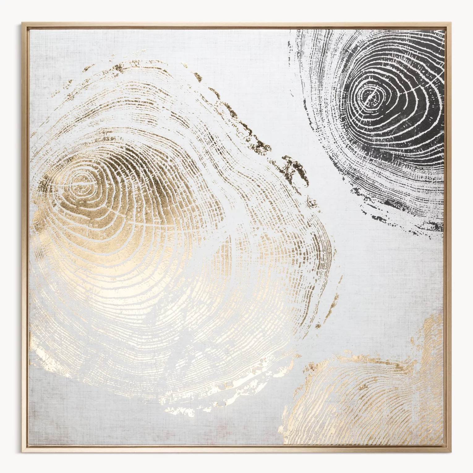 Obraz abstrakcja złoto, srebrny nadruk na płótnie wykończony ramką 80x80 cm