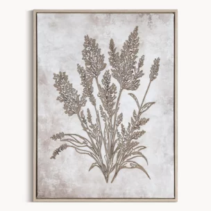 Obraz beżowo, brązowy nadruk na płótnie z motywem roślinnym 45x60 cm