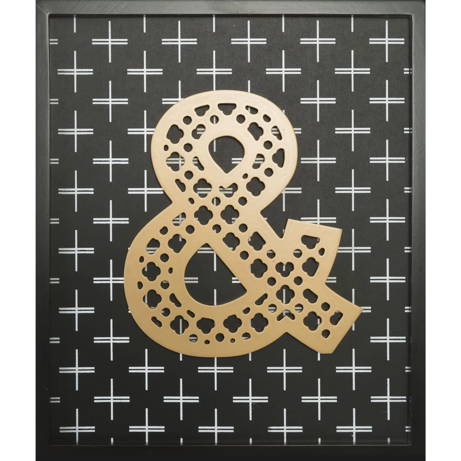 Obraz typograficzny czarno, złoty w stylu nowoczesnym 30x35 cm
