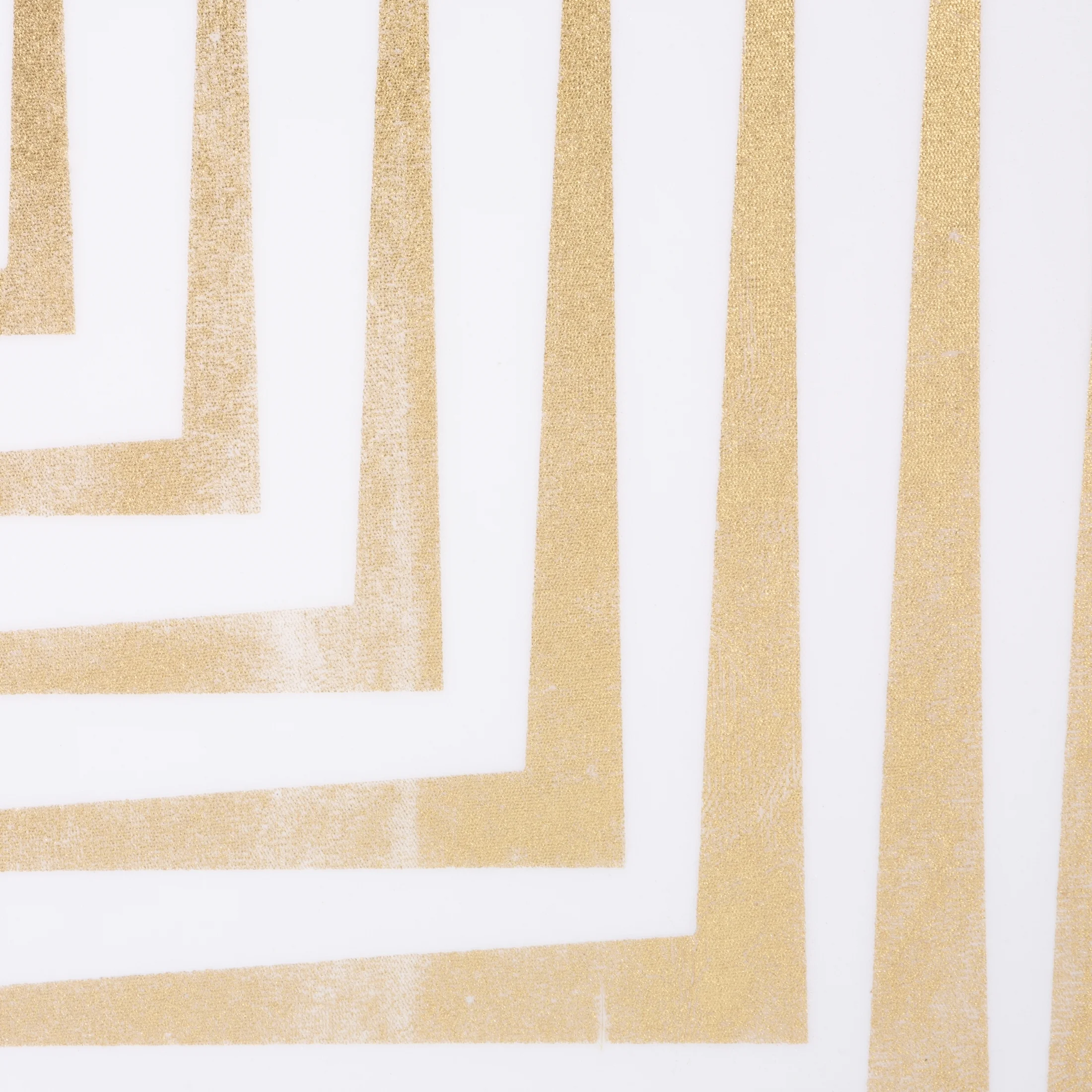 Obraz geometryczny biały ze złotym lśniącym nadrukiem w złotej ramie 53x53 cm BLANCA 3 LIMITED COLLECTION