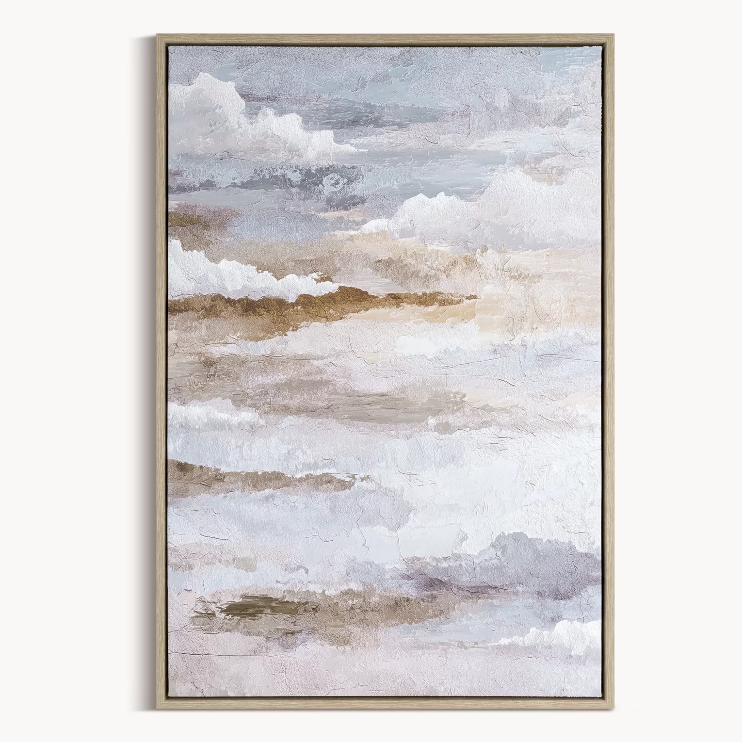 Obraz jasnoniebieski, brązowy abstrakcyjny nadruk na płótnie 60x90 cm