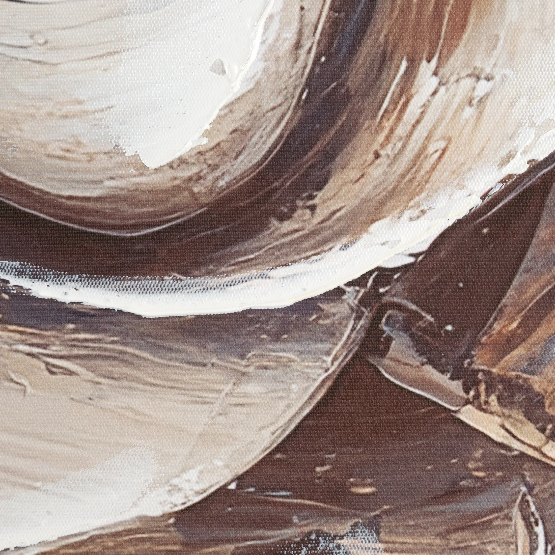 Obraz kremowo-beżowy ręcznie malowany na płótnie z motywem inspirowaną naturą 60x90 cm