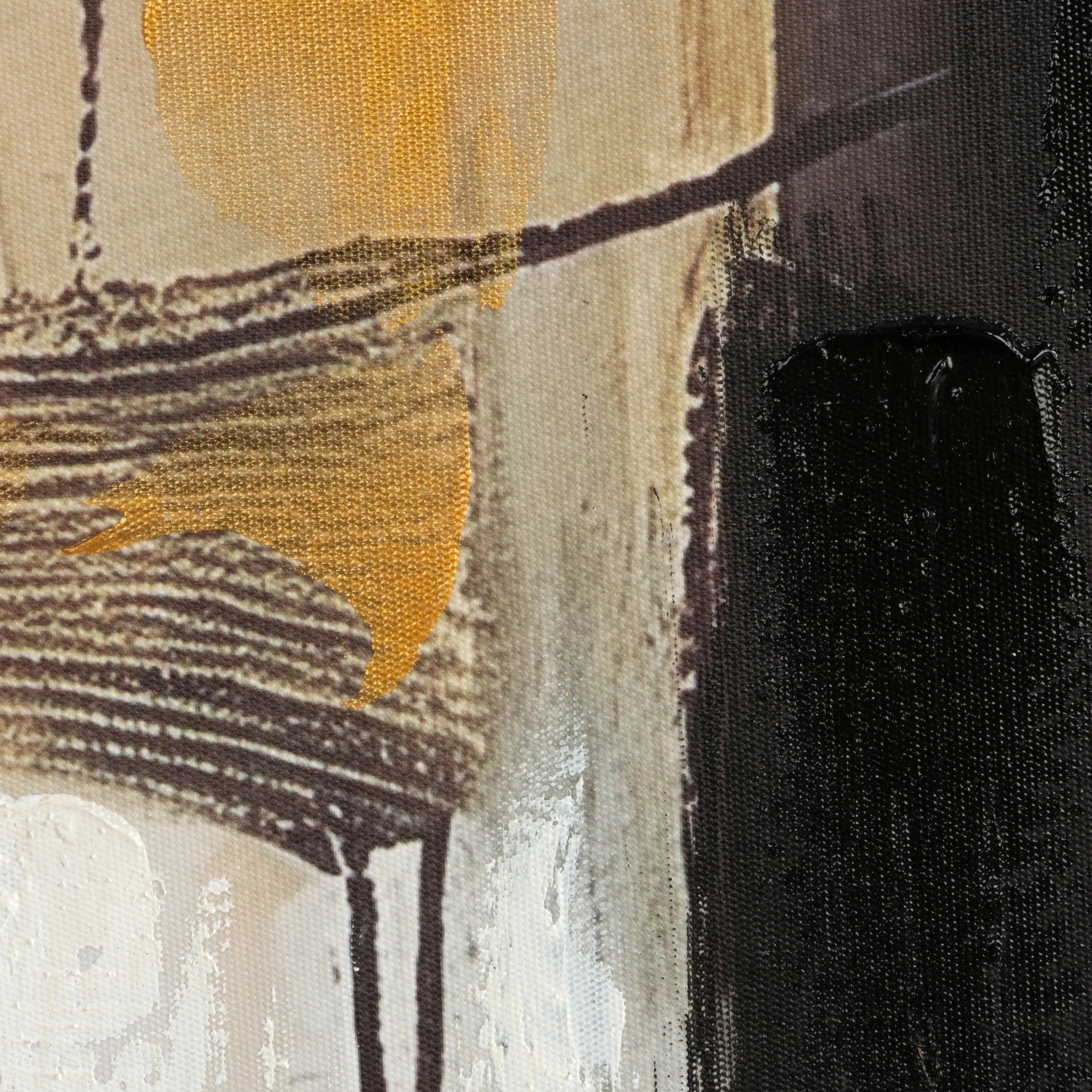 Obraz kremowo-zielony ręcznie malowany na płótnie z abstrakcyjnym motywem 90x120 cm