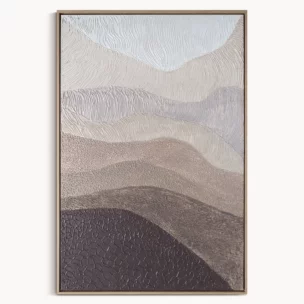 Obraz pejzaż brązowo, beżowy malowany ręcznie na płótnie 80x120 cm