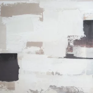 Obraz ręcznie malowany na płótnie, kremowo, beżowy 80x80 cm