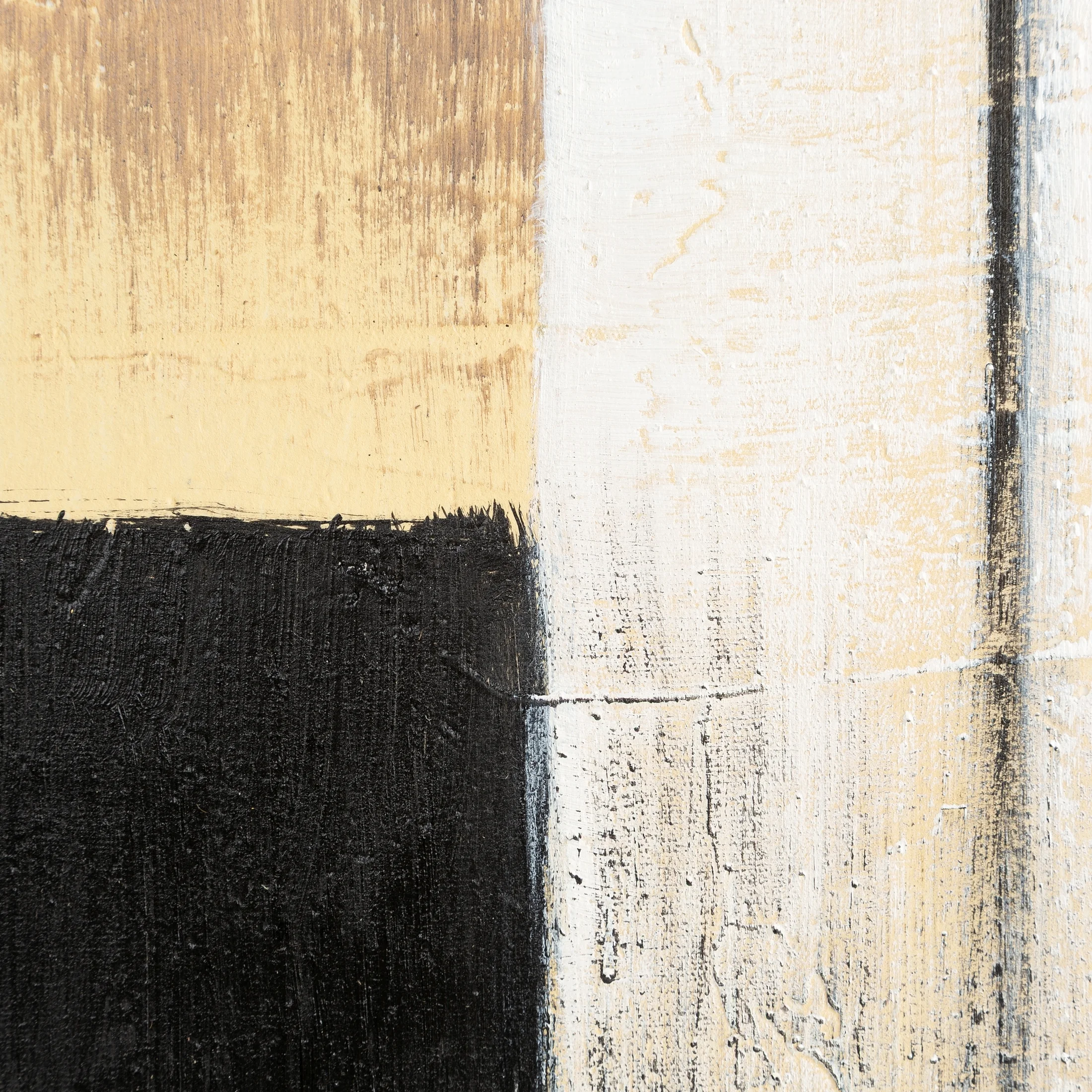 Obraz żółto-czarny ręcznie malowany na płótnie abstrakcyjny 100x100 cm