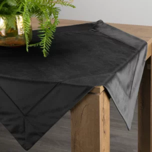 Bieżnik na stół czarny 85x85 cm welwetowy VELVET z ozdobną listwą