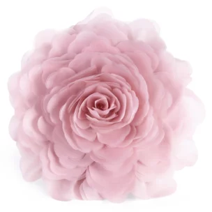 Okrągła poszewka o średnicy 40 cm pudrowa z ozdobnym kwiatem 3D FLORES 6