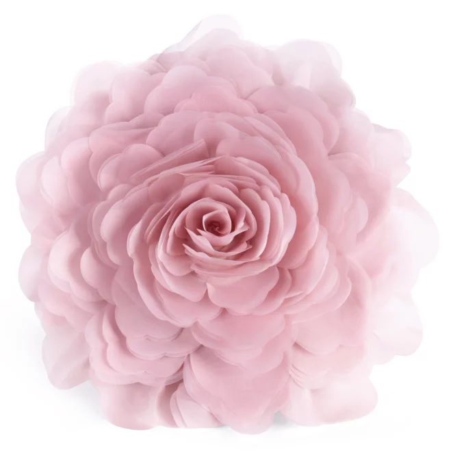 Okrągła poszewka o średnicy 40 cm pudrowa z ozdobnym kwiatem 3D FLORES 6