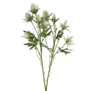 Gałązka sztuczna oset kremowo, zielona 68 cm