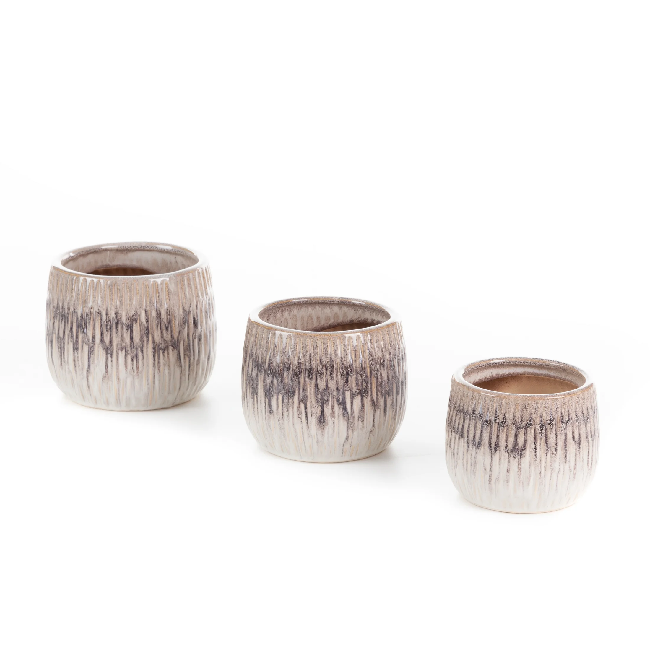 Osłonka ceramiczna na donicę ROSINA w stylu boho z cieniowaniem
