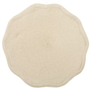 Podkładka okrągła na stół beżowa średnica 38 cm OTELLO pleciona podkładka