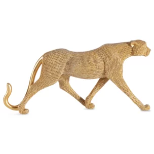 Figurka złota pantera o drobnym strukturalnym wzorze 31x 6x15 cm ELDO