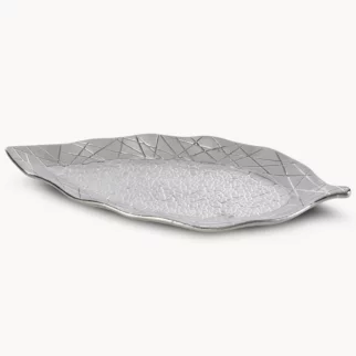 Patera ceramiczna ALIRA łącząca strukturalną powierzchnie z lśniącym wzorem