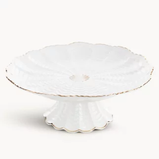 Patera ceramiczna dekoracyjna kremowo-złota średnica 28x11 cm GAIA