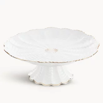 Patera ceramiczna dekoracyjna kremowo-złota średnica 28x11 cm GAIA