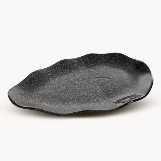 Patera ceramiczna dekoracyjna stalowa 31x20x4 cm MANDI