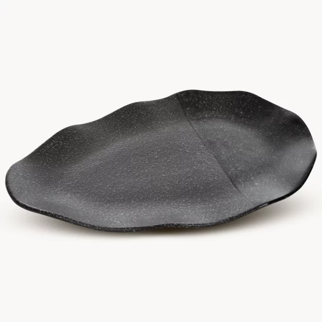 Patera ceramiczna dekoracyjna stalowa 41x26x4 cm MANDI