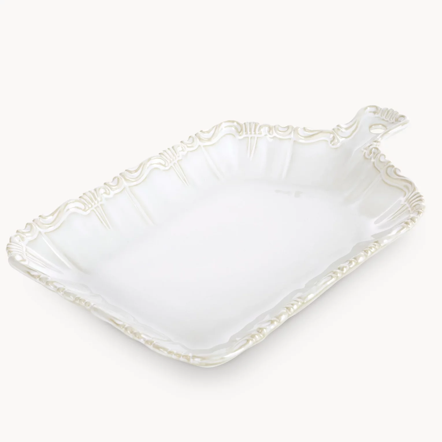 Patera ceramiczna kremowa dekoracyjna 32x20x4 cm ARLETA - kolekcja FOREST SUMMER