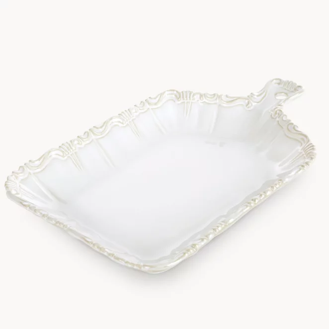 Patera ceramiczna kremowa dekoracyjna 32x20x4 cm ARLETA - kolekcja FOREST SUMMER