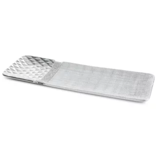 Patera ceramiczna srebrna dekoracyjna  z dodatkiem cyrkoni 39x13x3 cm SOLEN