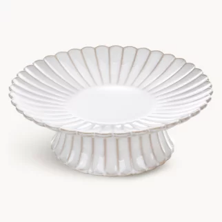 Patera ceramiczna dekoracyjna kremowo-beżowa z przecieranym wzorem w stylu eko średnica 23x8 cm AVRIL