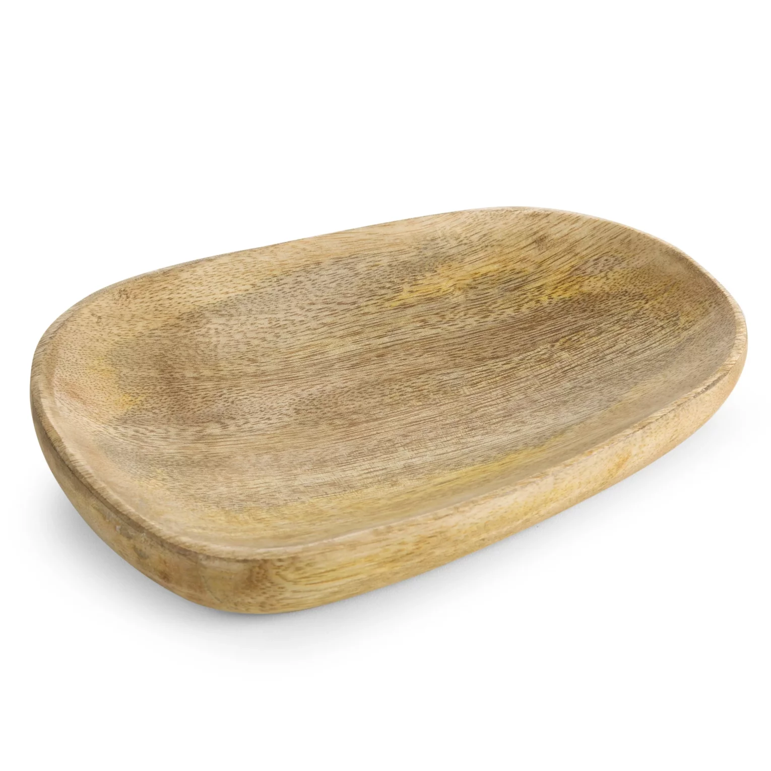 Patera drewniana dekoracyjna brązowa w stylu boho 18x14x3 cm