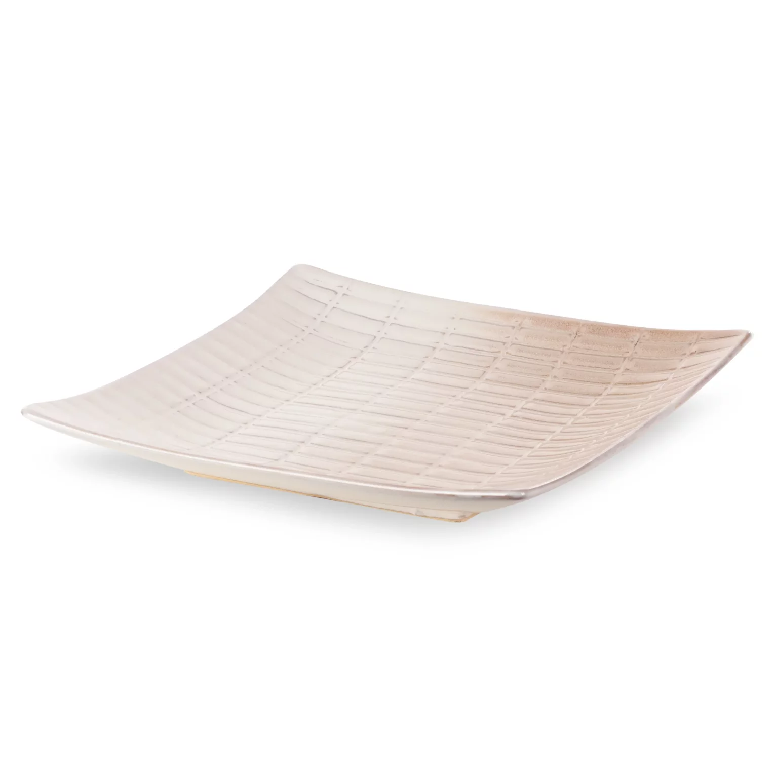 Patera ceramiczna dekoracyjna kremowo-beżowa 27x27x5 cm EDNA