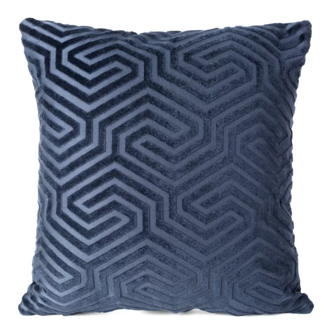 Poszewka na poduszkę 40x40 cm welwetowa kolor granatowy z żakardowym geometrycznym wzorem INGA PIERRE CARDIN