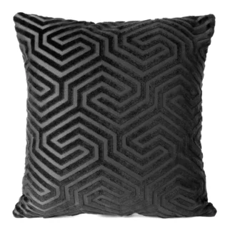 Poszewka na poduszkę 40x40 cm welwetowa kolor czarny z żakardowym geometrycznym wzorem INGA PIERRE CARDIN