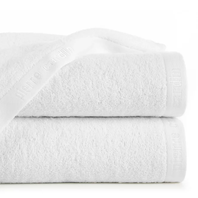 Ręcznik kąpielowy 50x90 cm bawełniany kolor biały z żakardową bordiurą 430 g/m2 EVI Pierre Cardin