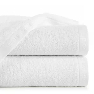 Ręcznik kąpielowy 70x140 cm bawełniany kolor biały z żakardową bordiurą 430 g/m2 EVI Pierre Cardin